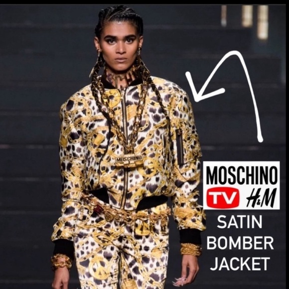 Moschino X H&M Satin Bomber Jacket size small - Picture 1 of 10